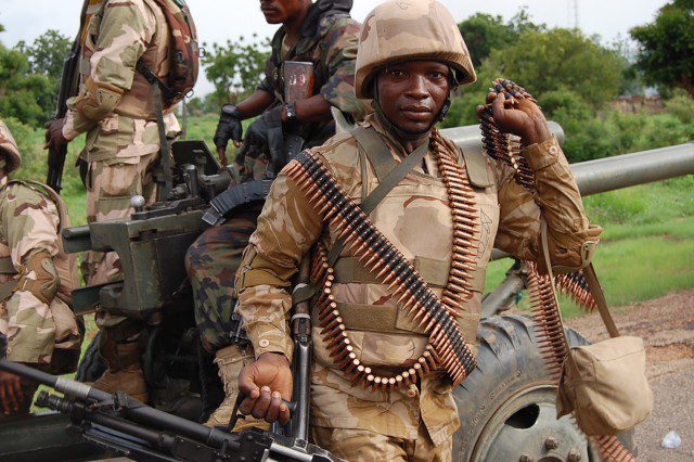 Nigerian soldiers and Boko Haram