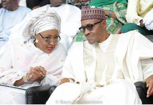 Aisha Buhari and Husband, President Muhammadu Buhari.