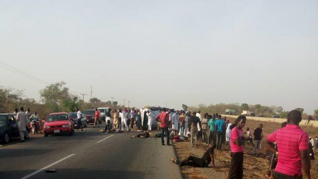 Scene of the kidnapped UBEC Chairman along Kaduna Abuja road