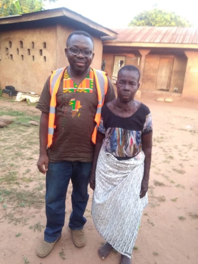 Leo Igwe with a woman
