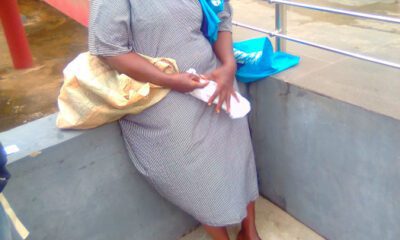 Woman begging on the street