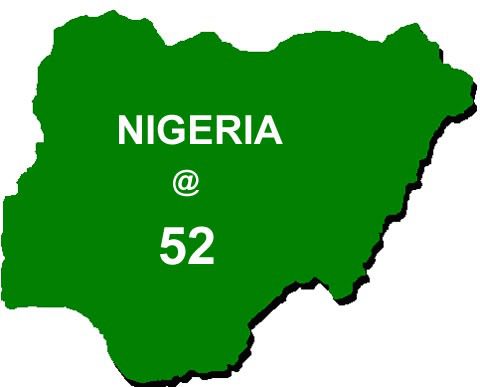 Map of Nigeria at 52