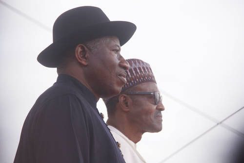Former President Jonathan Goodluck and President Muhammud Buhari.. 1
