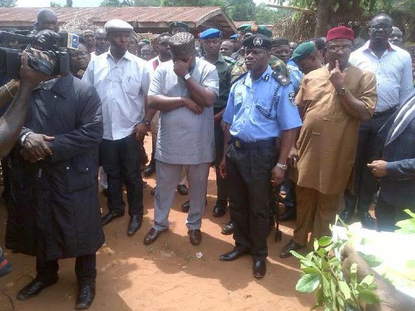 Enugu Governor weeps as he visits site of Fulani herdsmen attack