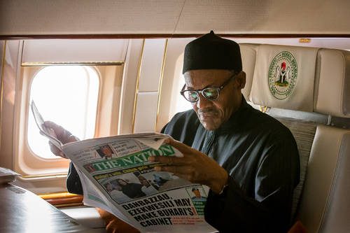 Buhari travels Inside jet