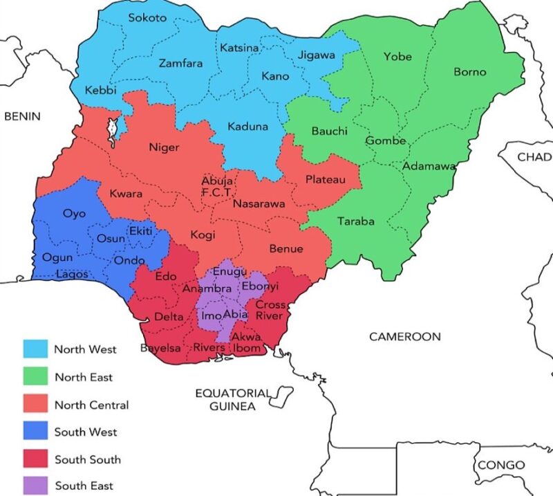 Nigeria 6 geopolitical zones
