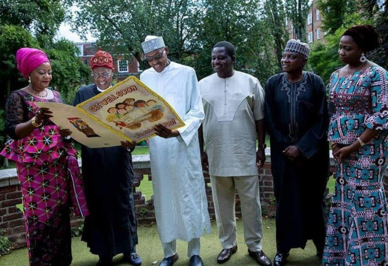 Muhammadu Buhari receive aides in London