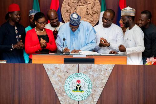Buhari Signing The Not Too Young To Run Bill