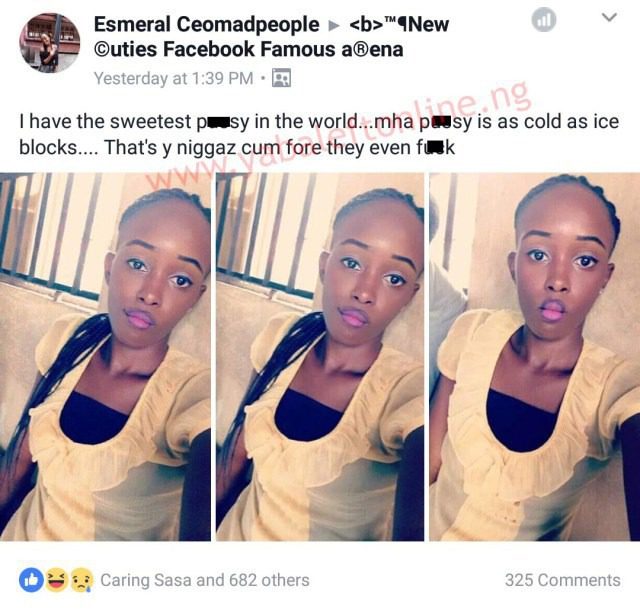 22 years old Nigerian lady brag on social media