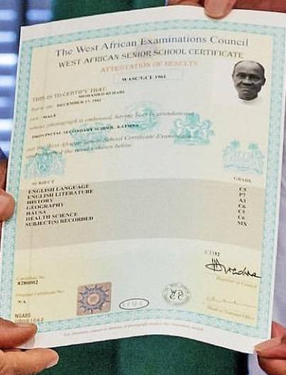Buhari Certificate New 1