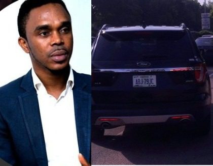 Jeff Okoroafor and the ONSA Car of the personnel that threatened to shoot him
