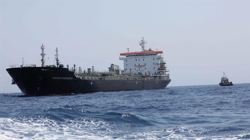 A general view of Japanese owned Kokuka Courageous tanker off the coast of Fujairah the United Arab Emirates