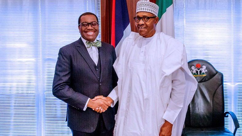 President Muhammadu Buhari meets with President of African Development Bank Akinwumi Adesina