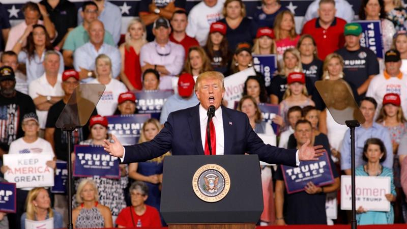 US President Donald Trump attacked US Representative Ilhan Omar at a July 17 campaign rally in Greenville North Carolina