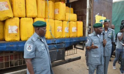 Pic 5. Inspection of Smuggled Items in Lagos
