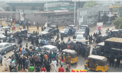 Rowdy scene around the National Stadium Surulere Lagos where activists held the RevolutionNow protest on Monday