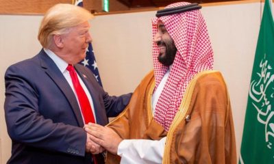 Saudi Arabias Crown Prince Mohammed bin Salman shakes hands with US President Donald Trump at the G20 leaders summit in Osaka Japan