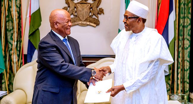 Buhari meet with South African envoy