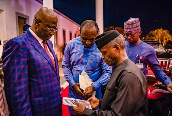 Abdullahi O. Haruna with Osinbajo