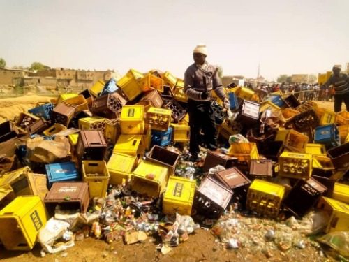 Hisbah board and the destroyed beer