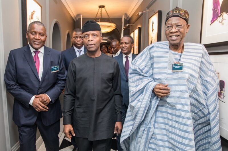 Osinbajo Dangote and Lai Mohammed