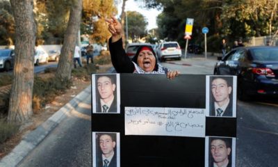 A Palestinian woman shouts slogans during a protest against Israel held over the torture of Samer Arbeed, in Jerusalem October 1, 2019 [Ammar Awad/Reuters]