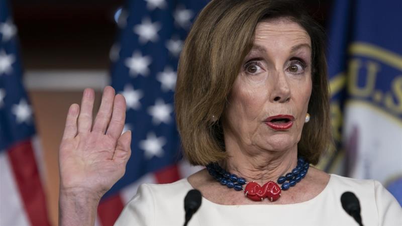 Speaker Pelosi addresses reporters about her decision to launch a formal impeachment inquiry against President Trump at the Capitol in Washington, DC, September 26, 2019 [Scott Applewhite/AP]