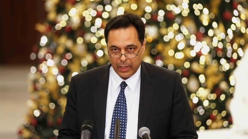 Hassan Diab talks to the media after being named Lebanons new prime minister at the presidential palace in Baabda on December 19 2019