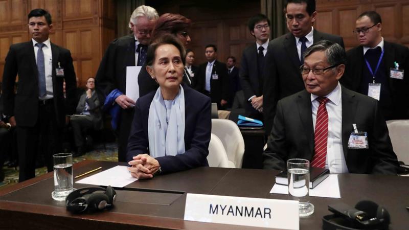 Myanmars leader Aung San Suu Kyi attends a hearing of the genocide case against the Rohingya minority at the International Court of Justice in The Hague