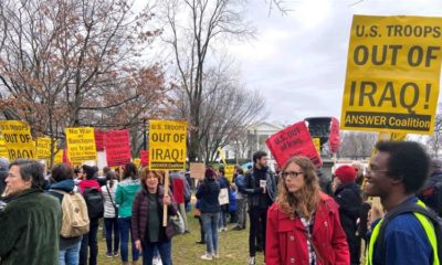 Anti war protesters gather near the White House to condemn the US air strike that killed Iranian military commander Qassem Soleimani in Washington on January 4 2020