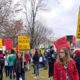 Anti war protesters gather near the White House to condemn the US air strike that killed Iranian military commander Qassem Soleimani in Washington on January 4 2020