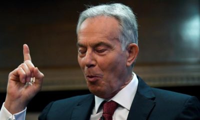 Former British Prime Minister Tony Blair speaks at the Hallam Conference Centre in London Britain December 18 2019