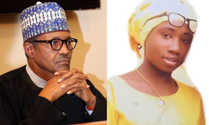 President Muhammadu Buhari and Leah Sharibu