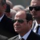 Egyptian President Abdel Fattah el Sisi attends the funeral of former President Hosni Mubarak east of Cairo on February 26 2020
