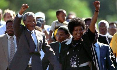 On February 11 1990 Nelson Mandela was freed from detention after 27 years as a political prisoner
