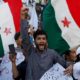 Supporters of PTM chant slogans during a country wide protest over the arrest of their leader Manzoor Pashteen in Karachi Pakistan on January 28 2020