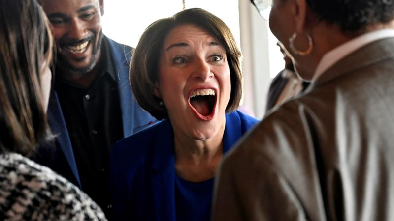 US Democratic presidential candidate Senator Amy Klobuchar greets people at the Nevada Black Legislative Caucus Black History Brunch in Las Vegas Nevada February 16 2020