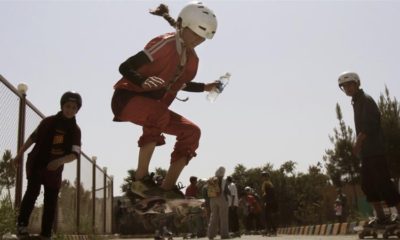 An Afghan girl jumps on her skateboard in Kabul on June 21 2012 hundreds of Afghan boys and girls celebrated World Skateboarding Day in the national capital