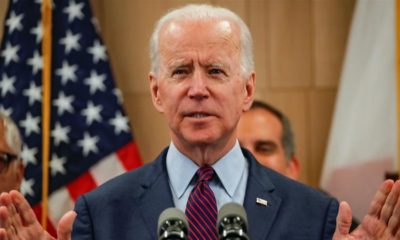 Democratic United States presidential candidate and former Vice President Joe Biden speaks during a campaign stop in Los Angeles California on March 4 2020