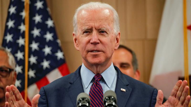 Democratic United States presidential candidate and former Vice President Joe Biden speaks during a campaign stop in Los Angeles California on March 4 2020