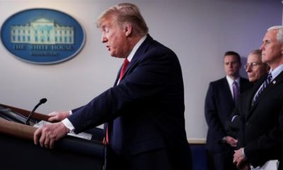 Trump speaks during the coronavirus taskforce daily briefing at the White House on March 25 2020