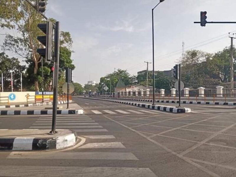 Coronavirus lockdown and empty street in abuja