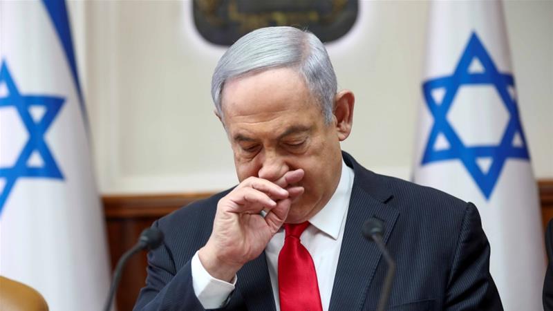 Israeli Prime Minister Benjamin Netanyahu gestures as he chairs the weekly cabinet meeting in Jerusalem on March 8 2020