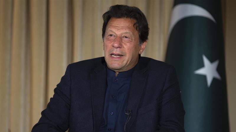 Pakistans Prime Minister Imran Khan speaks to The Associated Press news agency in Islamabad Pakistan Monday March 16 2020
