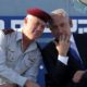 Israeli Prime Minister Benjamin Netanyahu speaks with Israeli Chief of Staff Lt Gen Benny Gantz during a graduation ceremony of navy officers in Haifa on September 11 2013