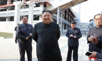 North Korean leader Kim Jong Un attends the completion of a fertiliser plant in a region north of the capital Pyongyang in this image released on May 2 2020