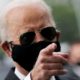 Democratic US presidential candidate and former Vice President Joe Biden is seen wearing a face mask amid the COVID 19 pandemic in New Castle Delaware US on May 25 2020