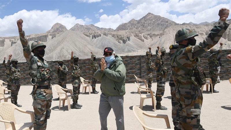 Indias Prime Minister Narendra Modi visited the Himalayan region of Ladakh on July 3 2020