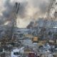 Aftermath of a massive explosion is seen in Beirut Lebanon Tuesday Aug. 4 2020