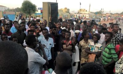 Sudanese demonstrators attend a mass anti government protest at the Nyala market in South Darfur Sudan on April 24 2019